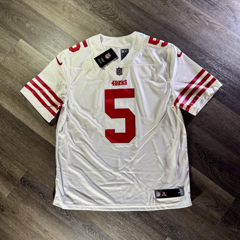 New Men's 49ers Trey Lance #5 San‎ Francisco Game White Jersey Sz XL